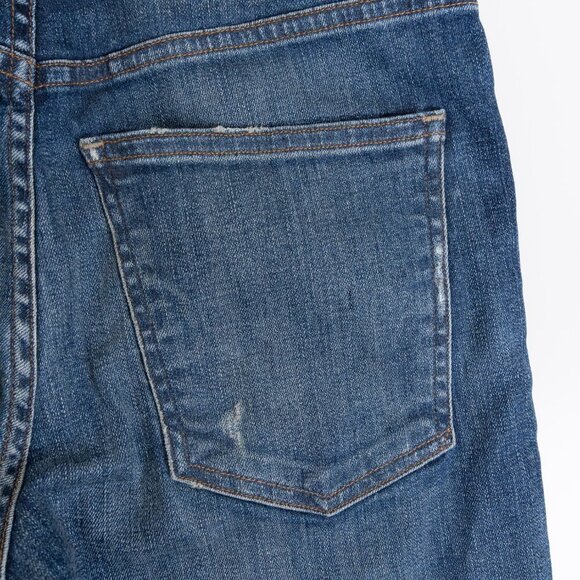 Citizens of Humanity Sasha Twist Low Slung Flared Jeans Blue Mid Wash Distressed - Picture 14 of 16